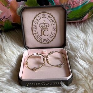 Juicy Couture Gold Heart Embellished Hoops